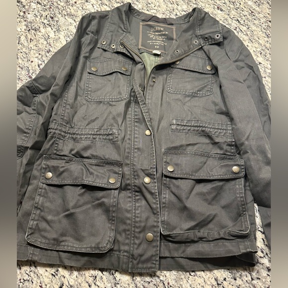 J.Crew Relaxed Boyfriend Field Jacket Camo Green Gray Medium - Picture 3 of 8